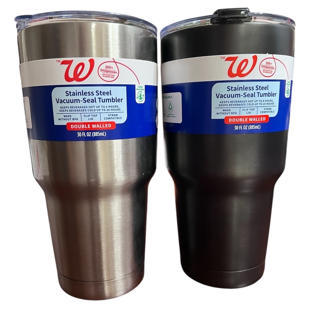 2x Stainless Steel Insulation Vacuum-Seal Tumbler Double Wall Travel Mug 30oz